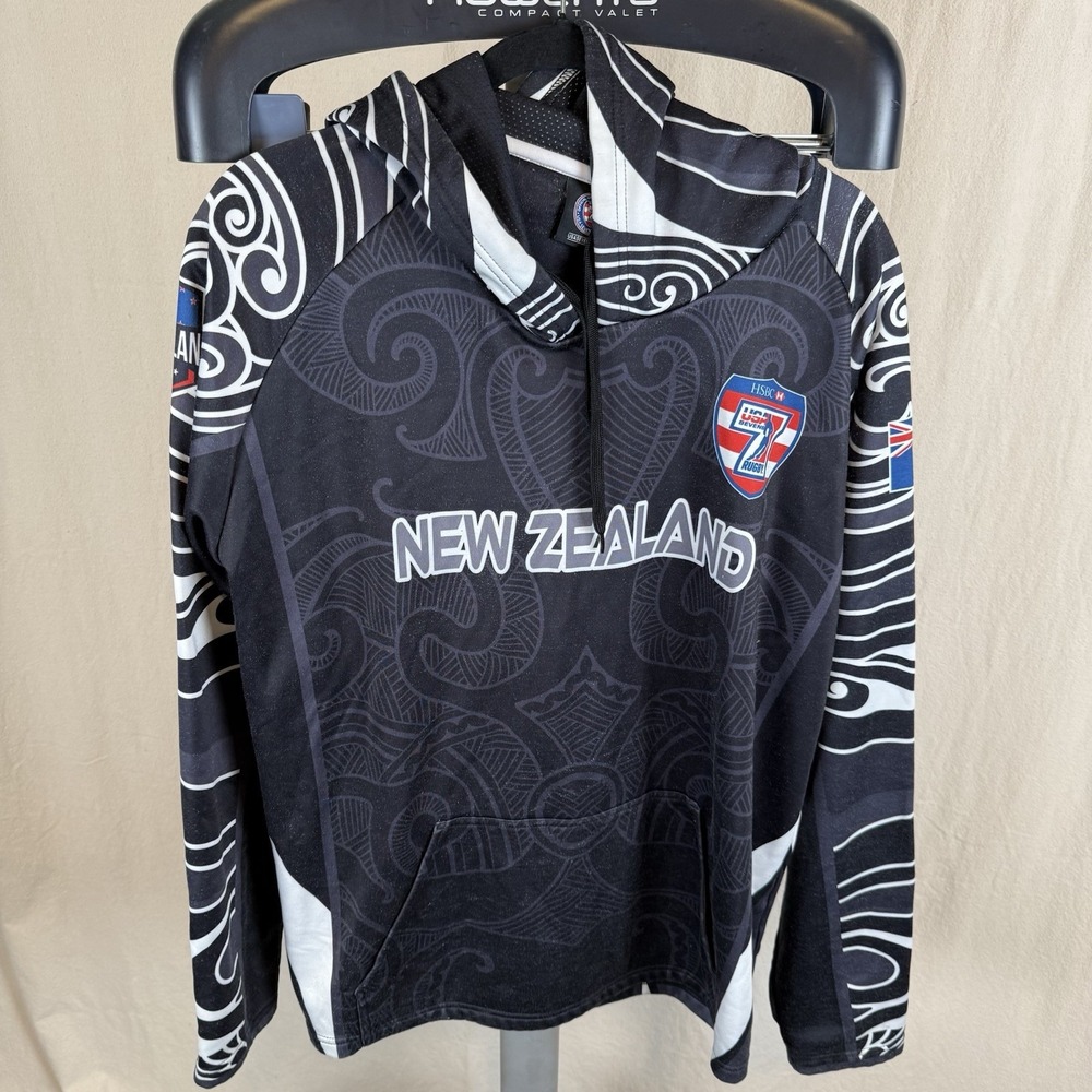 New Zealand Size Medium USA 7's Rugby‎ Hoodie - Black